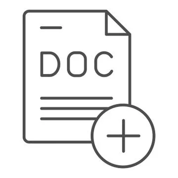Add document thin line icon. File with plus vector illustration isolated on 스톡 일러스트