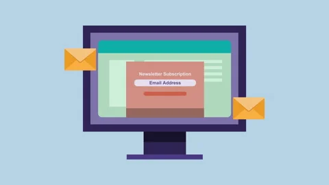Add email subscription button to the website, Email subscription Stock Footage 335608062