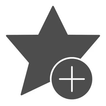Add to favorites bookmark solid icon. Star shape and button with plus symbol Stockillustratie