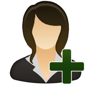 Add female user icon Stock Illustration