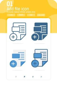 Add file premiun icon with multiple style isolated on white background イラスト素材