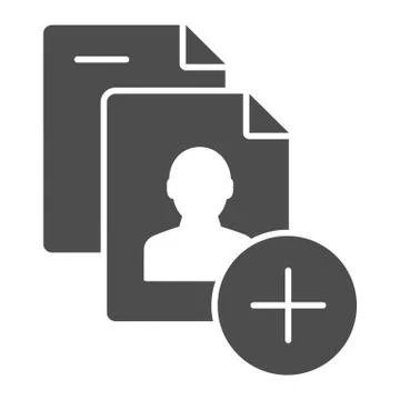 Add file solid icon. Questionnaire list vector illustration isolated on white Illustrazione stock