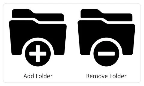 Add Folder and Remove Folder Stock Illustration