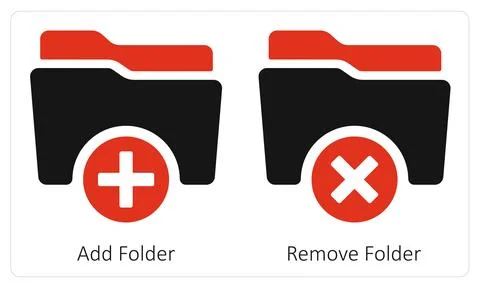 Add Folder and Remove Folder Stock Illustration