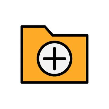 Add folder flat icon. Vector illustration Stock Illustration
