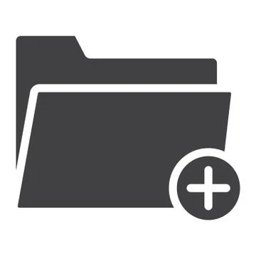 Add Folder glyph icon, web and mobile, add file Illustrazione stock