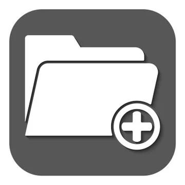 The add to folder icon. Data and directory, archive, storage symbol. Flat Stock Illustration