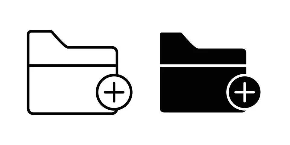 Add folder icon Illustration set. Vector Eps10 for apps Stock-Illustration