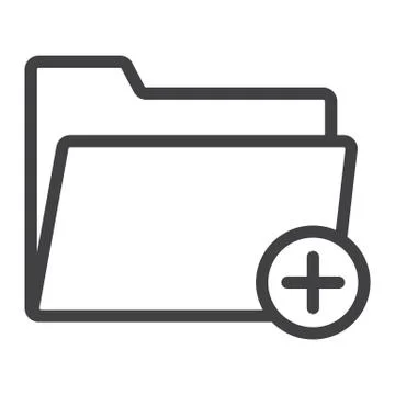Add Folder line icon, web and mobile, add file 스톡 일러스트