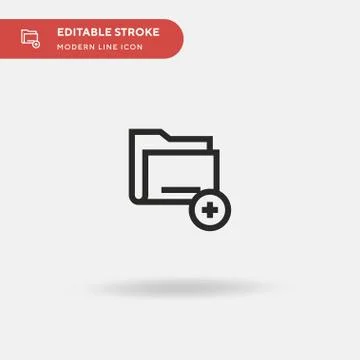 Add Folder Simple vector icon. Illustration symbol design template for web mo Stock Illustration