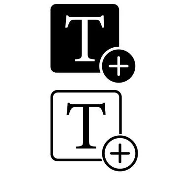 Add font icon. Add font outline sign. Illustrazione stock