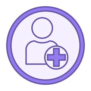 Add Friend Colored Icon. Vector Icon of Adding a New User Account. Add an A.. Stock Illustration
