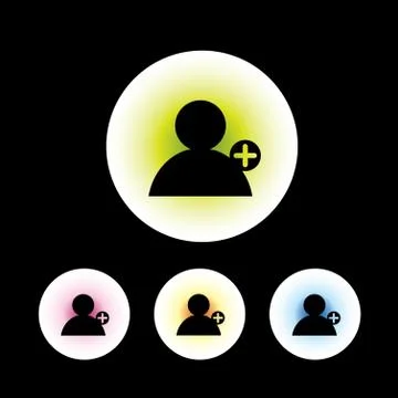 Add friend icon set Stock Illustration