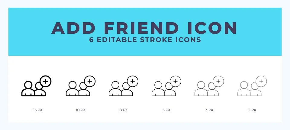 Add friend line icon. Vector icon symbol. Logo illustration. Editable line .. Illustrazione stock