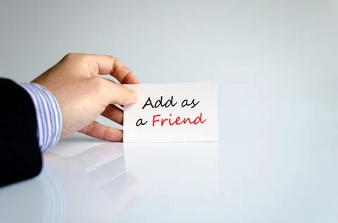 Add as a friend text concept Stock Photos