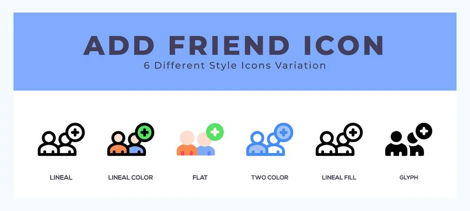 Add friend vector icon. with different styles vector illustration. Illustrazione stock