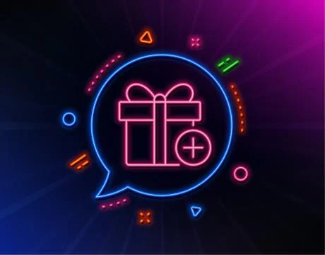 Add Gift box line icon. Present sign. Vector Stock Illustration