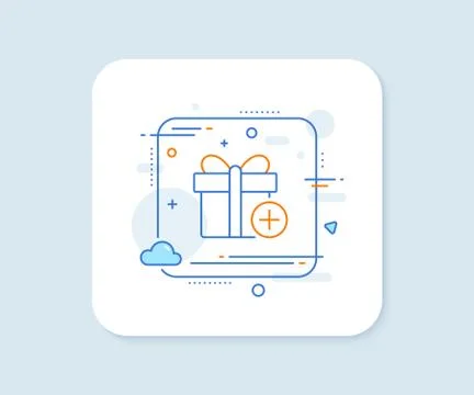 Add Gift box line icon. Present sign. Vector Ilustración de archivo