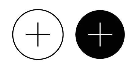 Add icon in black and white. vector icon pack for websites Stock Illustration