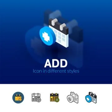 Add icon in different style Stock-Illustration