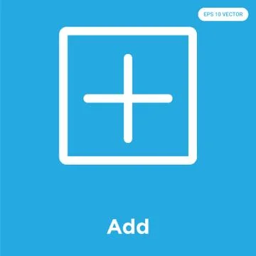 Add icon isolated on blue background Free Stock Illustration