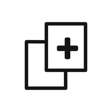 Add Icon linear vector graphics sign Stock Illustration