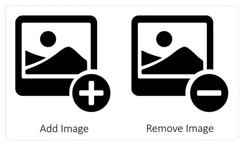 Add Image and Remove Image Stock Illustration