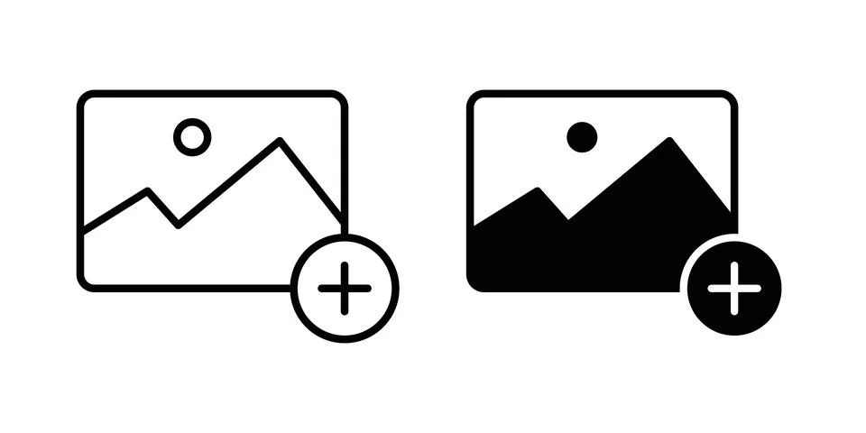 Add image icon vector, symbol, logo illustrations Stock Illustration