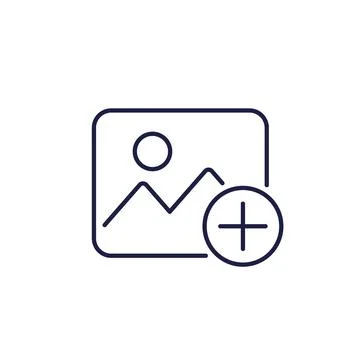 Add image or photo icon in line design Stock Illustration