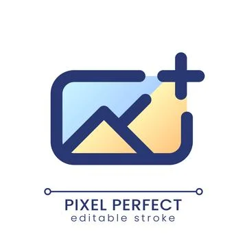 Add image pixel perfect gradient fill ui icon Illustrazione stock