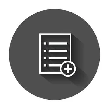 Add list document icon vector flat illustration. Isolated documents symbol wi Stock Illustration