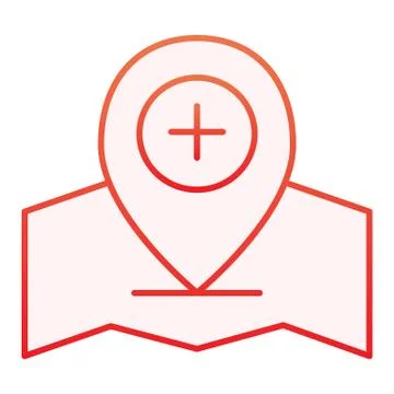 Add location pin flat icon. Gps pin red icons in trendy flat style. Map pointer Stock Illustration