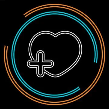 Add lover symbol - flat vector icon - add heart Stock Illustration