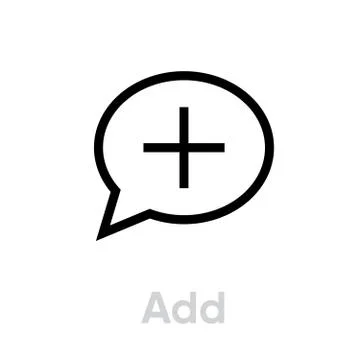 Add message social icon. Editable line vector. Stockillustratie