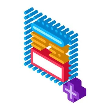Add new article on web site isometric icon vector illustration Stock Illustration