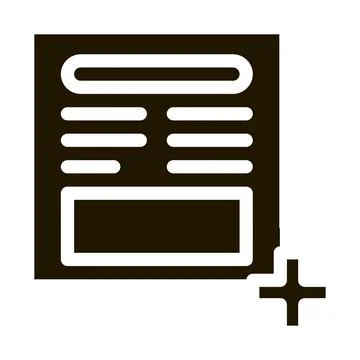 Add new article on web site icon Vector Glyph Illustration Illustration