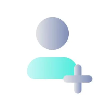 Add new contact flat gradient color ui icon 스톡 일러스트