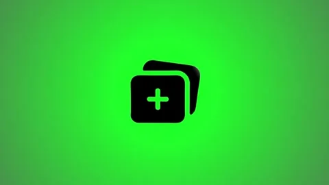 Add new document icon animation with plus sign on green background Stock Footage 346491224