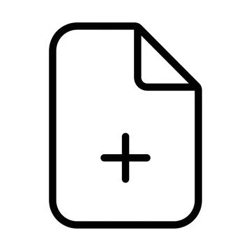 Add New Document Icon for File Creation, Digital Documentation, and Office .. Stock Illustration