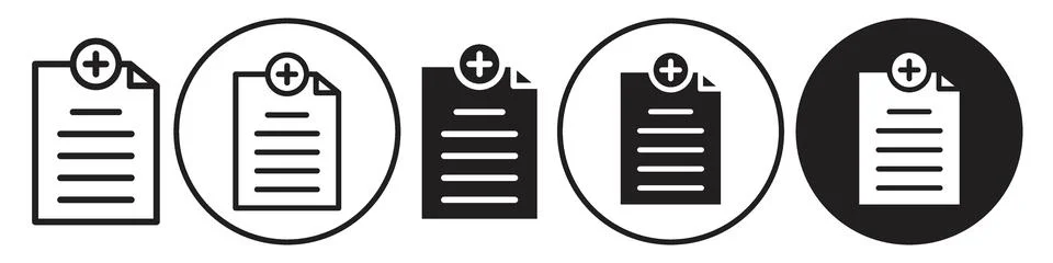 Add new Document Icon vector set collection for web Illustrazione stock