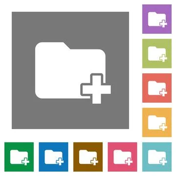 Add new folder square flat icons 스톡 일러스트