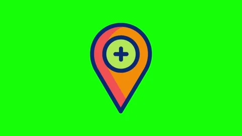 Add new location icon animated in a loop on green screen background Stock Footage 314004246