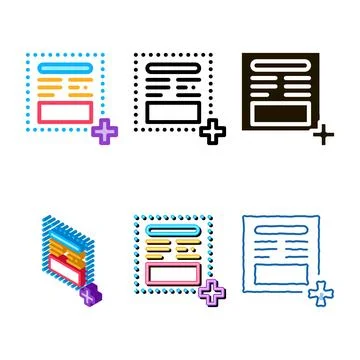 Add new multipack article on web site icon vector outline イラスト素材
