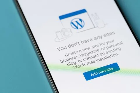 Add new site in wordpress platform Stock Photos