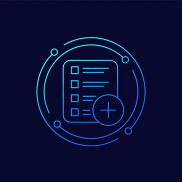 Add new task line icon, vector Illustrazione stock