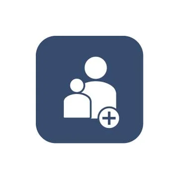 Add new user account flat icon for apps. Stock Illustration