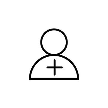 Add new user account or add new friend line art vector icon for apps and webs Stock Illustration
