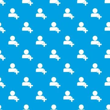 Add new user account pattern seamless blue Illustrazione stock
