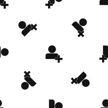 Add new user account pattern seamless black イラスト素材