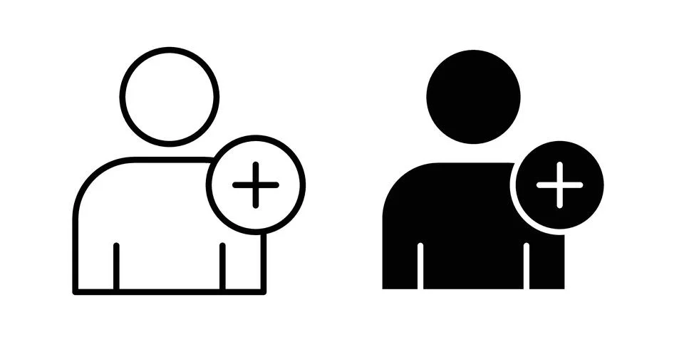 Add a new user icon concept logo design collection Stock Illustration